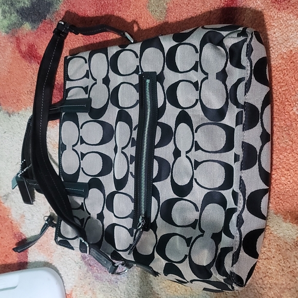 Coach Signature Stripe Fold over shoulder bag/tote - Picture 2 of 3